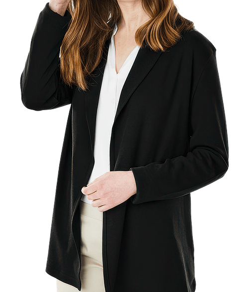 Charles River Women's Supima Cotton Open Cardigan in Black