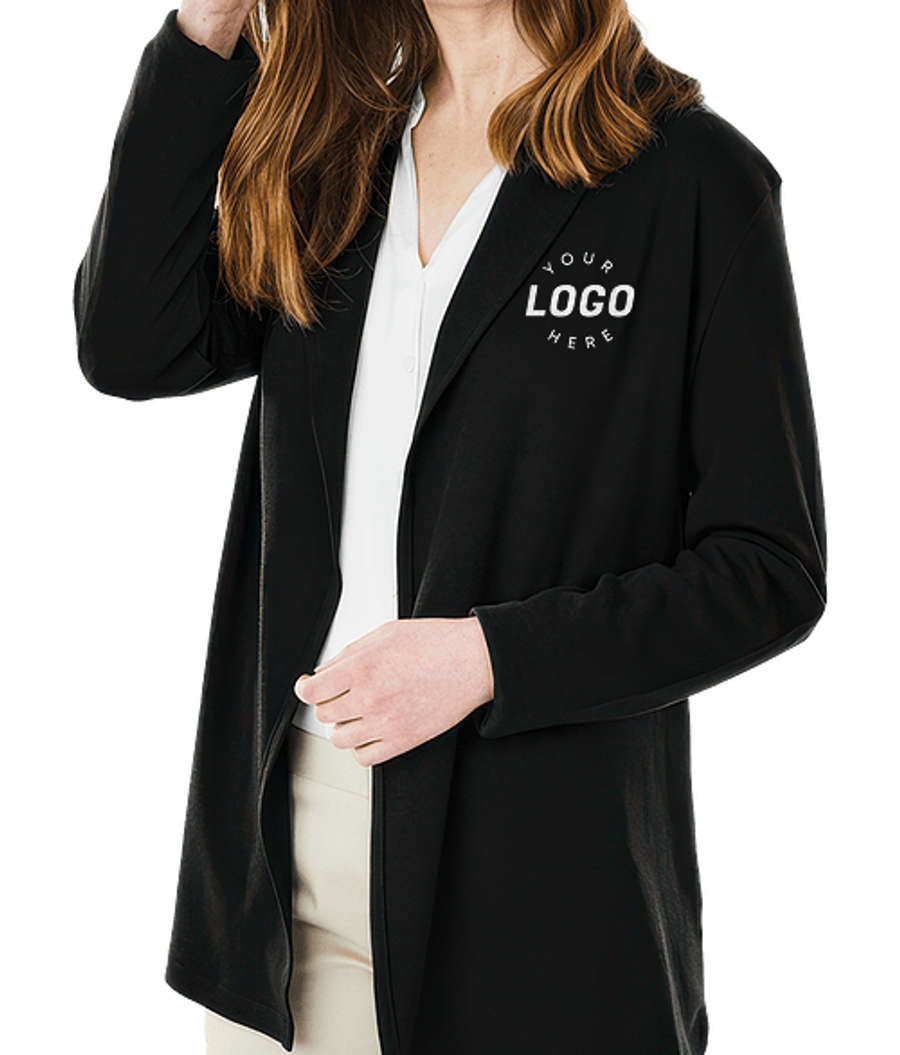 Charles River Women's Supima Cotton Open Cardigan in Black