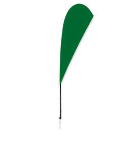 Full Color 8’ Streamline Teardrop Flag with Ground Spike - Color: Kelly Green