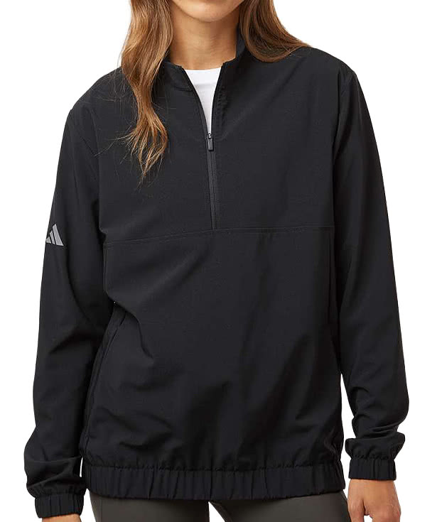 Adidas Women's Stretch Woven Recycled Performance Quarter-Zip Pullover