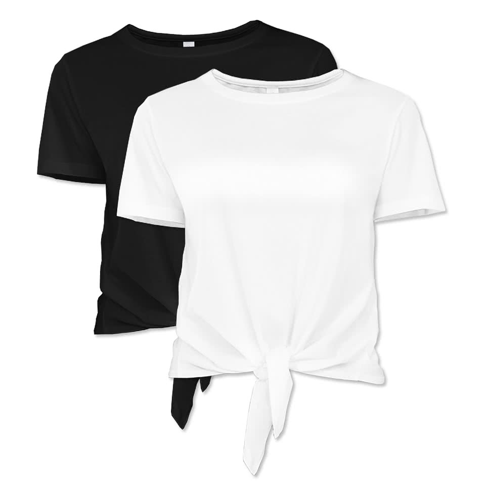 Women's 100% Cotton Tie Front T-shirt