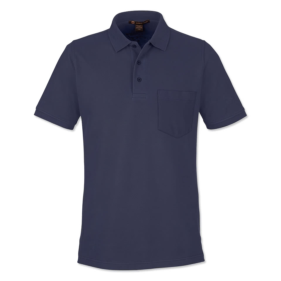 Harriton Valiant Snag Protection Pocket Polo - Embroidered