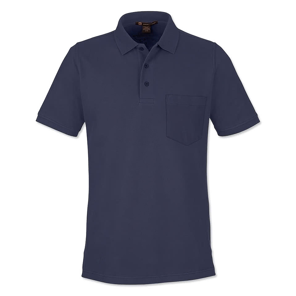 Harriton Valiant Snag Protection Pocket Polo - Printed