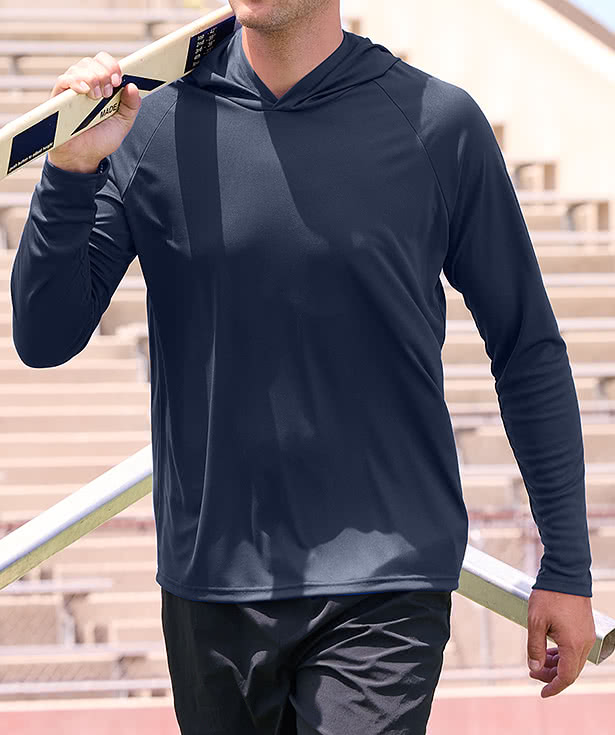 Port & Company UPF 50 Hooded Long Sleeve Performance Shirt