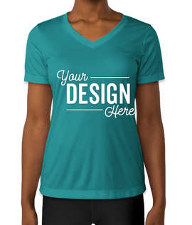 Sport-Tek Women's Competitor V-Neck Performance Shirt - Color: Tropic Blue