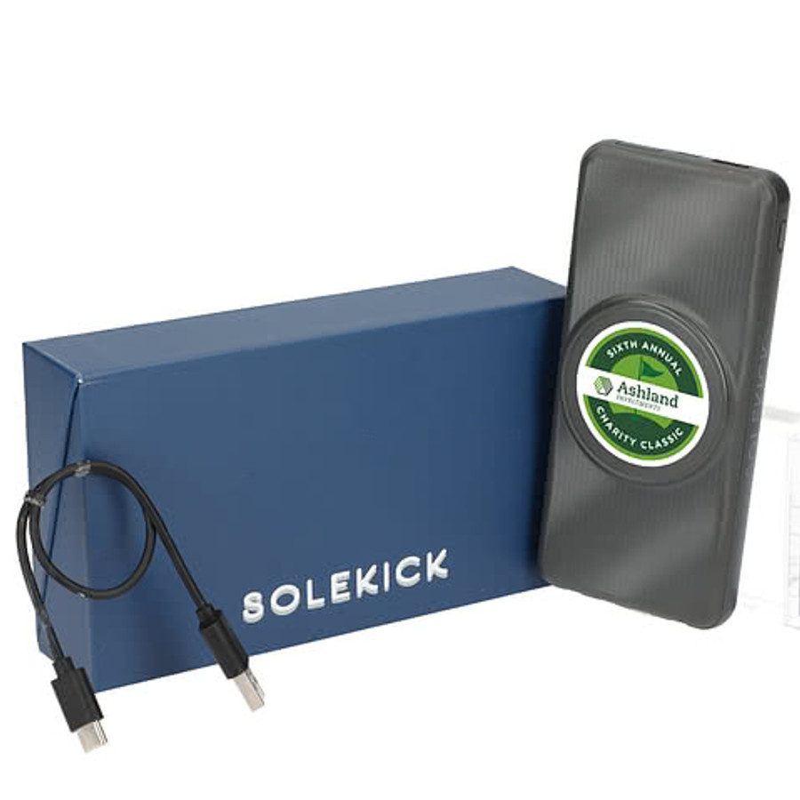 Full Color Solekick MagClick 10,000 mAh15W Wireless Power Bank in Dark Gray