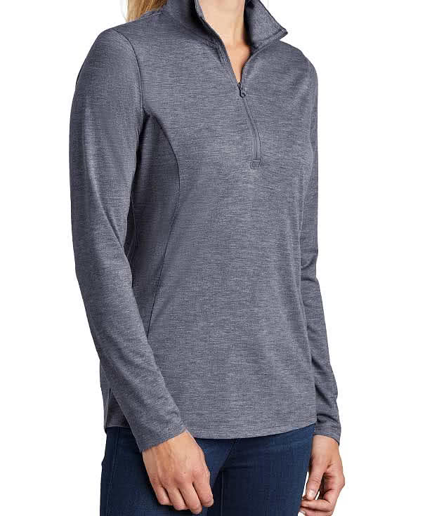 Sport-Tek Women's Tri-Blend Quarter Zip Performance Shirt