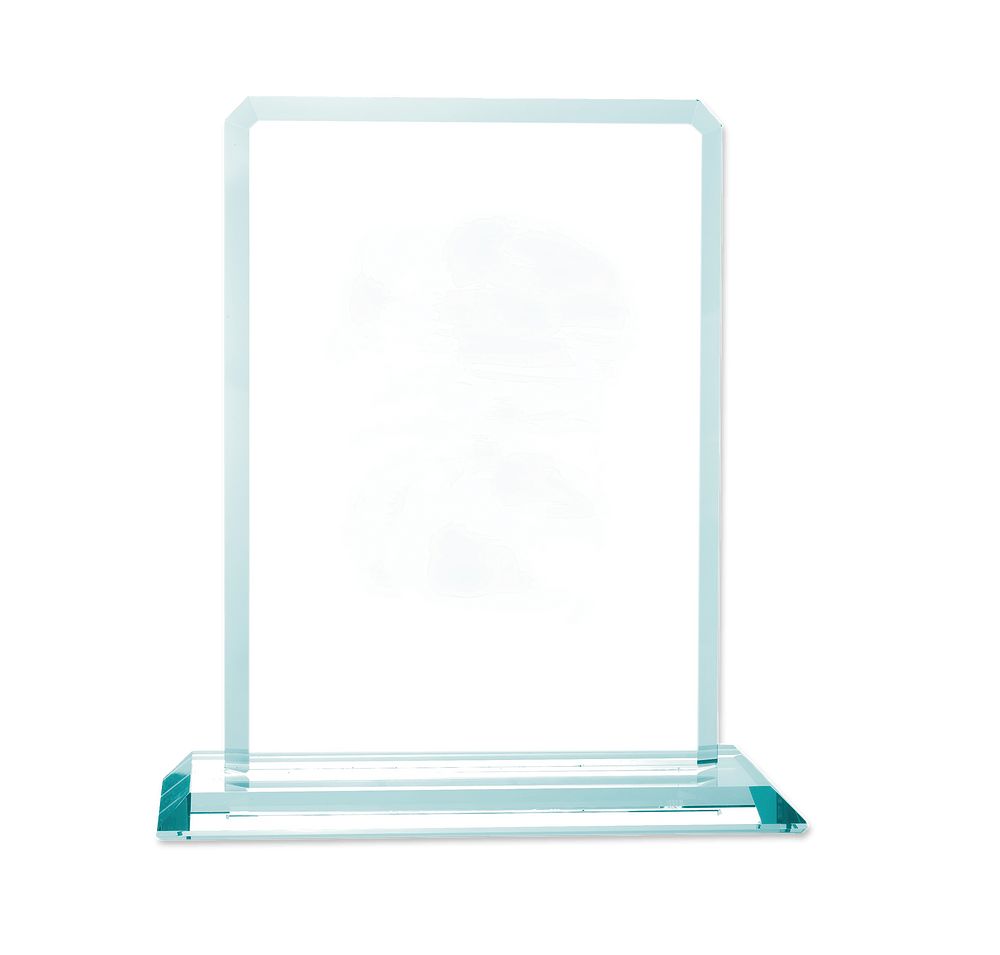 Laser Engraved Clipped Jade Crystal Award-default