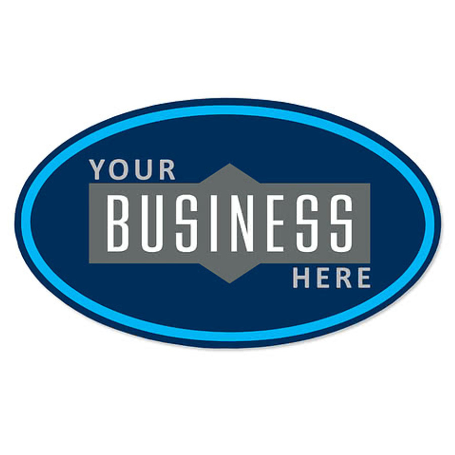 5.75 in. x 3.375 in. Oval Car Magnet w/ contrast trim in White / Black