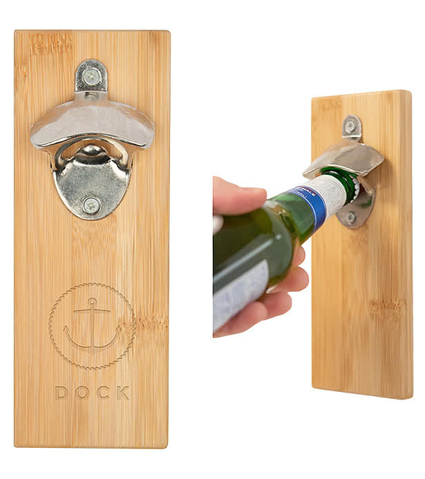 Laser Engraved Bamboo Wall Mounted Bottle Opener