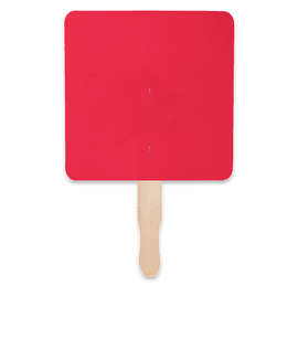 Full Color Square Hand Fan - Color: Red
