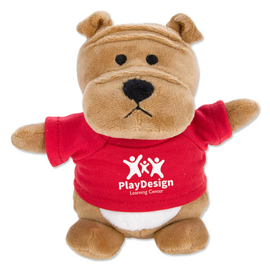 Full Color Bean Bag Buddies 6" Bulldog Plush Animal in Red