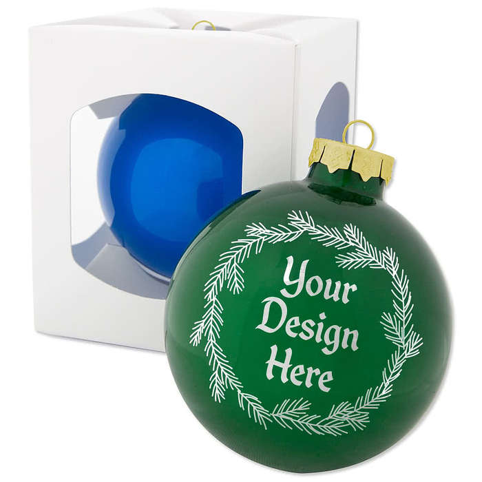 Handcrafted Glass Clear Round Christmas Tree Balls Ornaments Pack of 1 piece