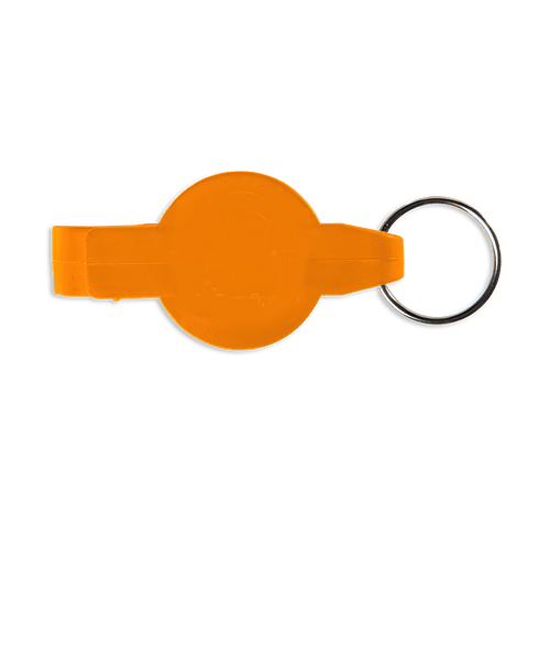 Round Stainless Steel Beverage Wrench Keychain in Orange