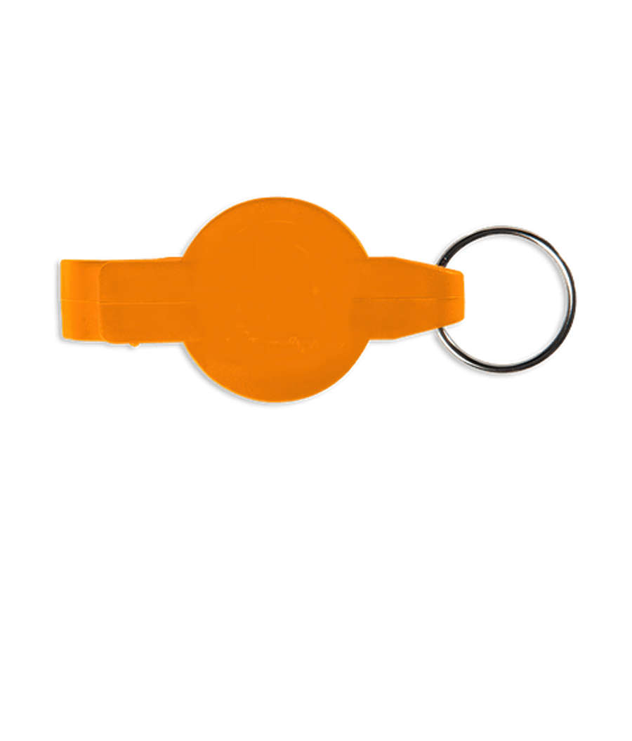 Round Stainless Steel Beverage Wrench Keychain in Orange