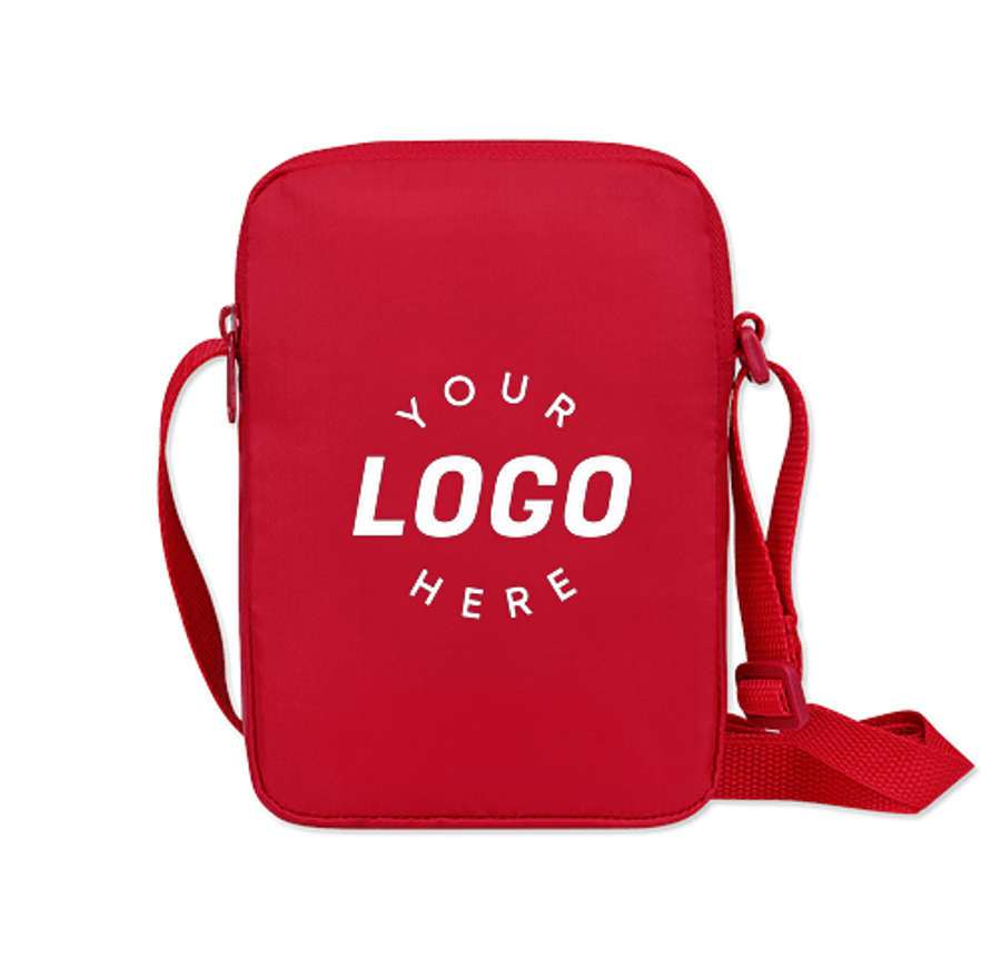 Arlo Recycled Mini Crossbody Sling Bag in Red