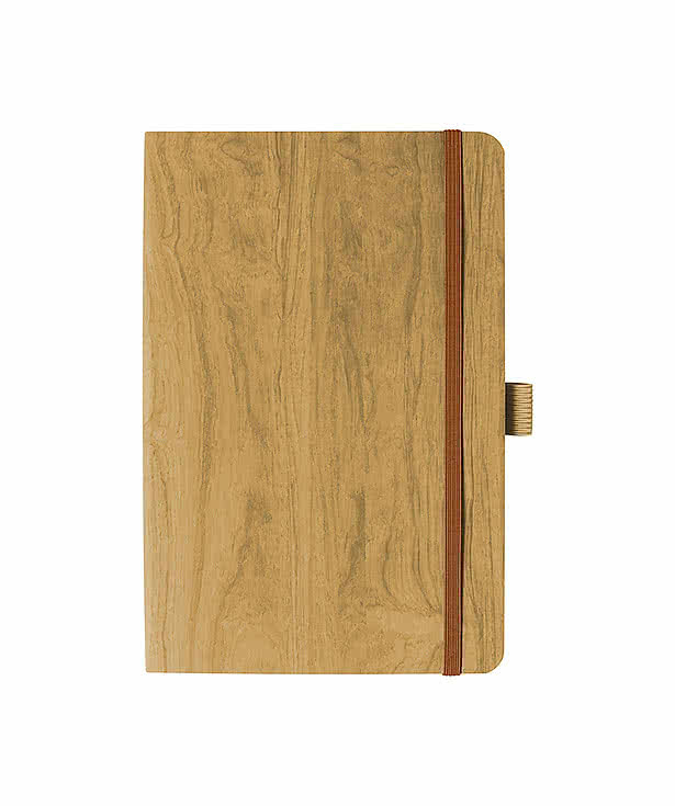 Soft-Touch Wood Grain Notebook