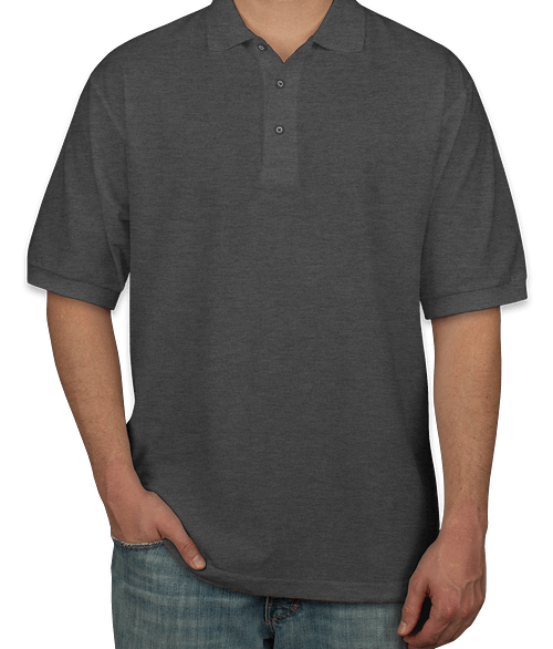 Port Authority Silk Touch Polo - Printed in Charcoal Heather Grey