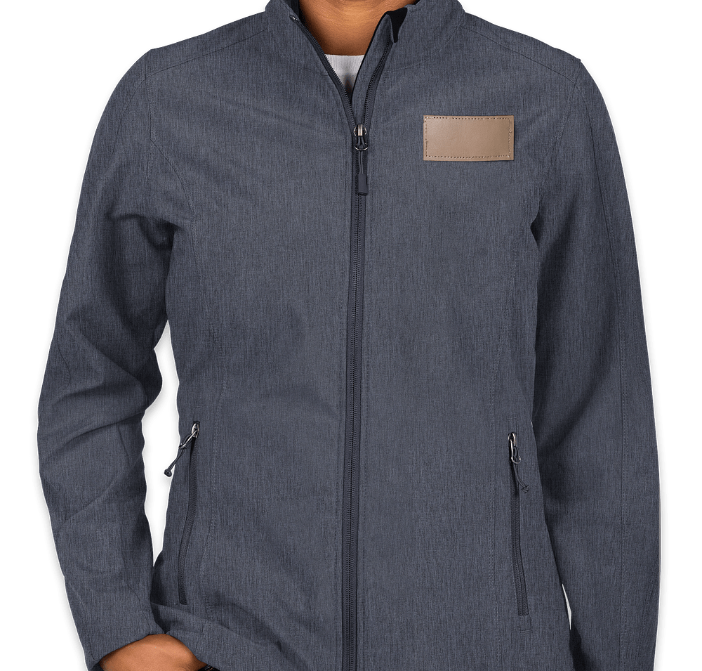 Port Authority Women's Core Fleece Lined Soft Shell Jacket - Faux Leather Patch-default