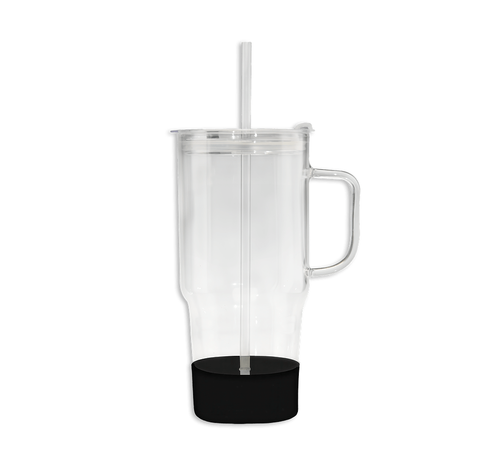 40 oz. Cafe America Glass Dual Lid Travel Mug with Straw-default