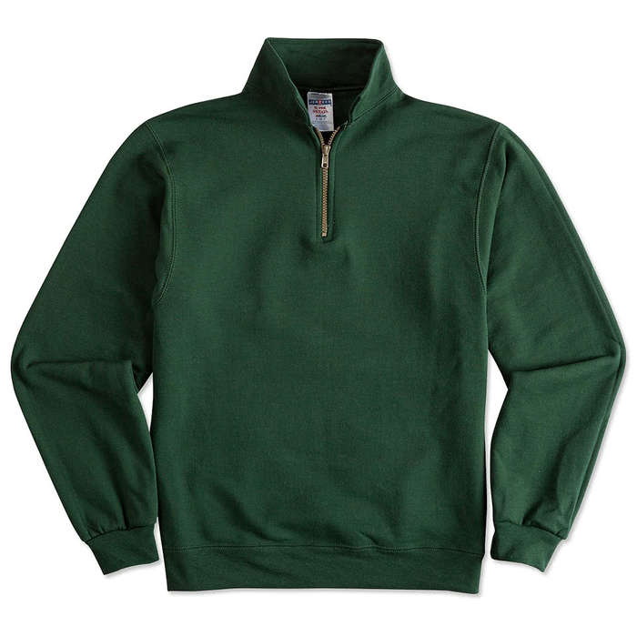 Jerzees Custom Quarter Zip Sweatshirt Jerzees NuBlend Cadet Collar