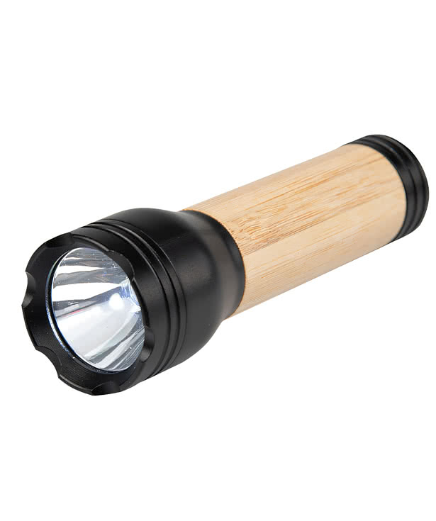 Laser Engraved Bamboo Rechargeable LED Flashlight