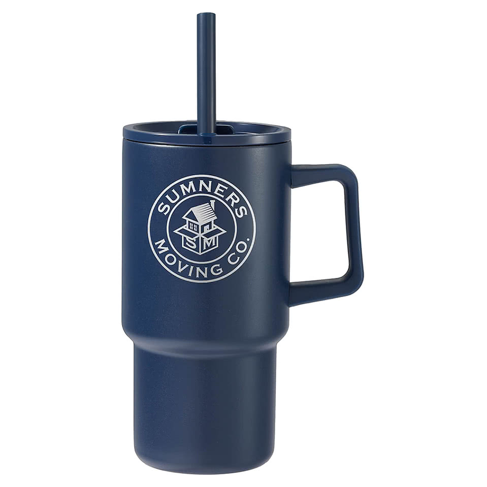 18 oz. Summit Recycled Insulated Travel Mug with Straw