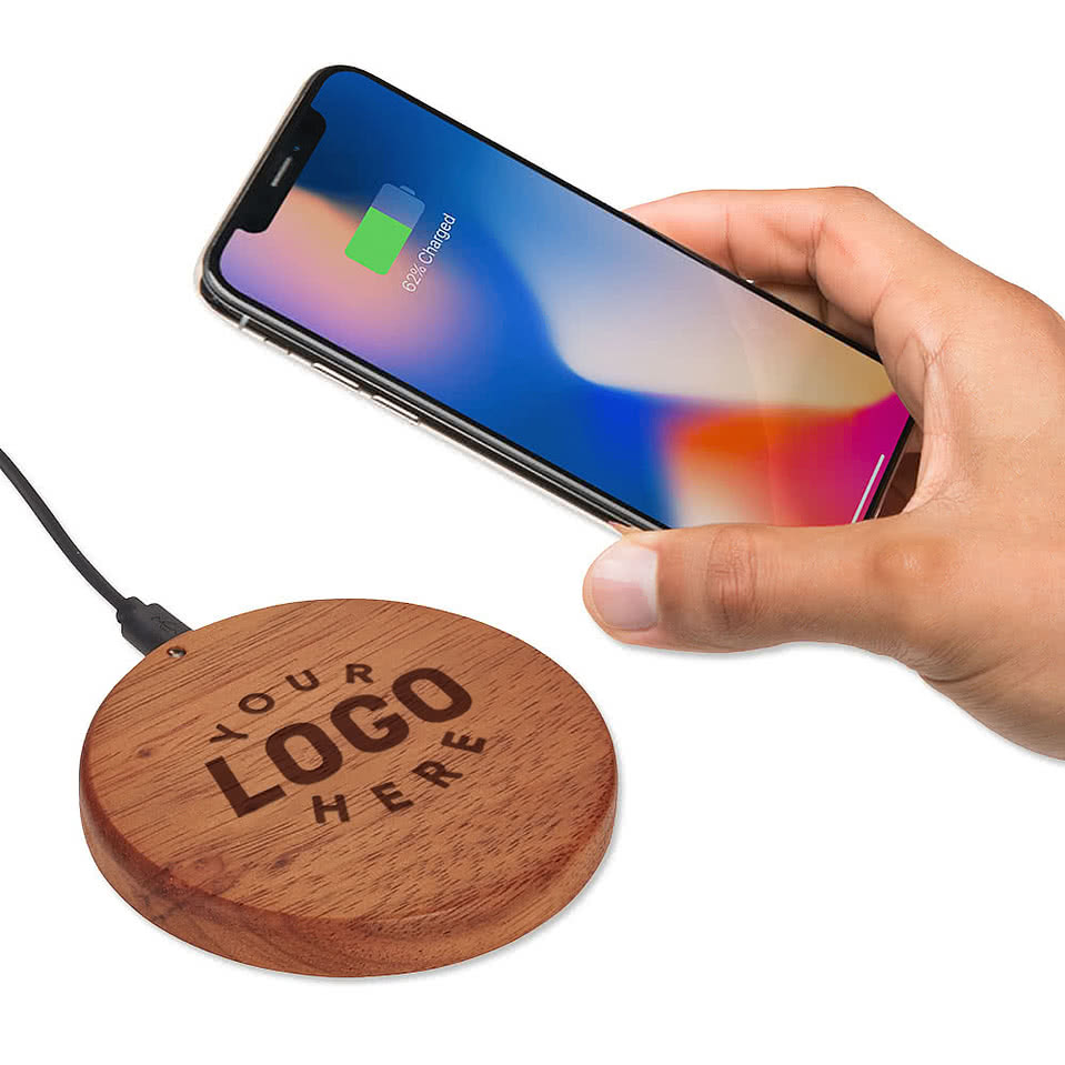 Laser Engraved Bora 5W Wooden Portable Wireless Charging Pad