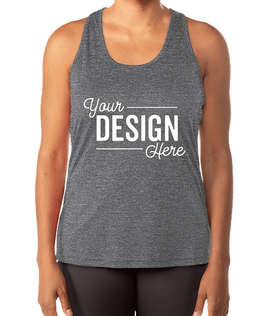 TriDri Women's Venus Knot-Back Performance Tank - Color: Black Melange