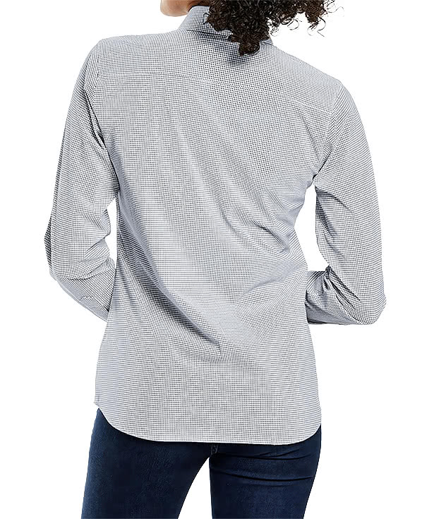 Storm Creek Women's Influencer Windowpane Long Sleeve Dress Shirt - Embroidered