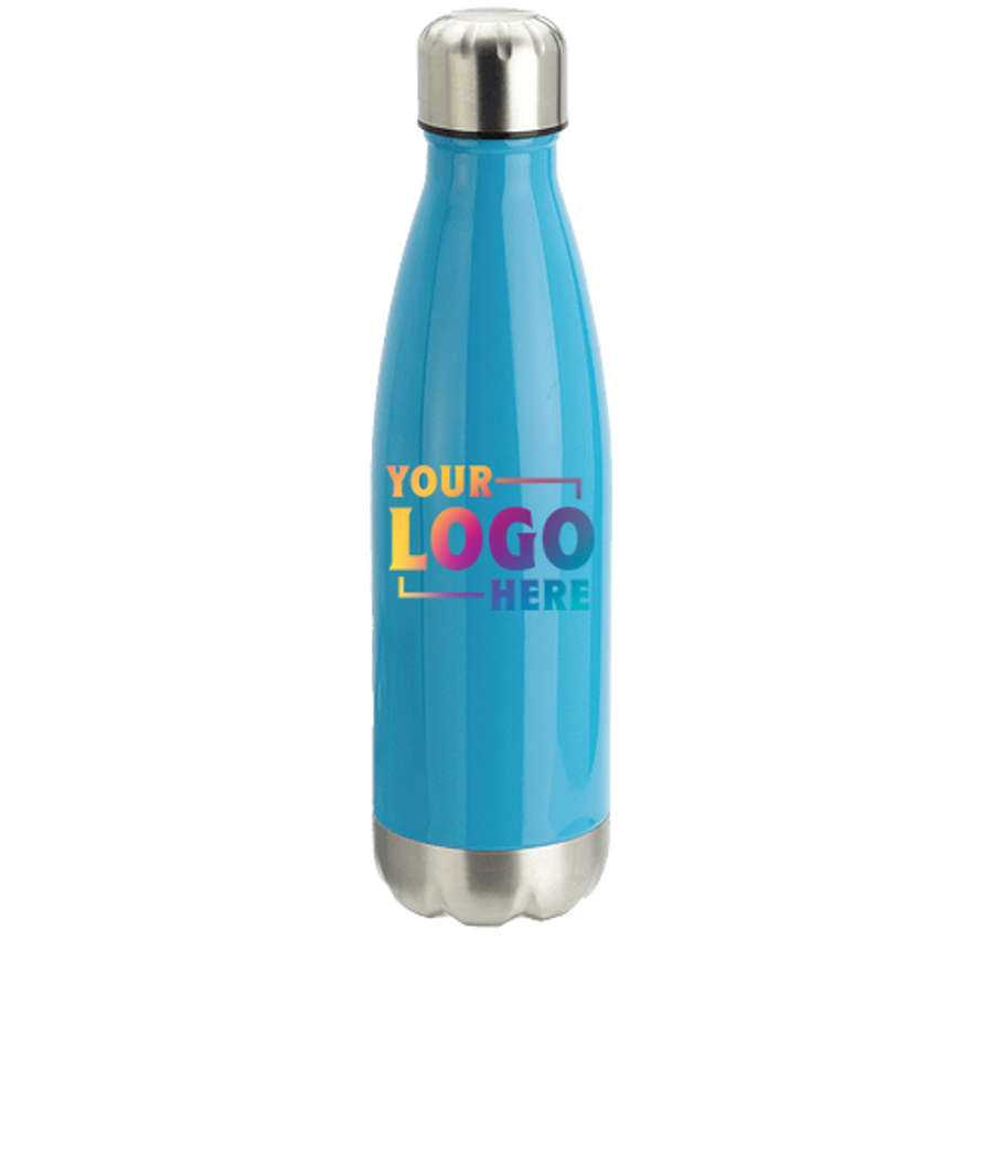 Full Color 17 oz. Prism Stainless Steel Insulated Water Bottle in Aqua Blue