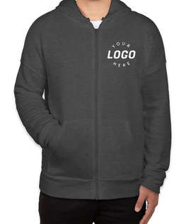 Bella + Canvas Sponge Fleece Zip Hoodie - Color: Dark Grey Heather