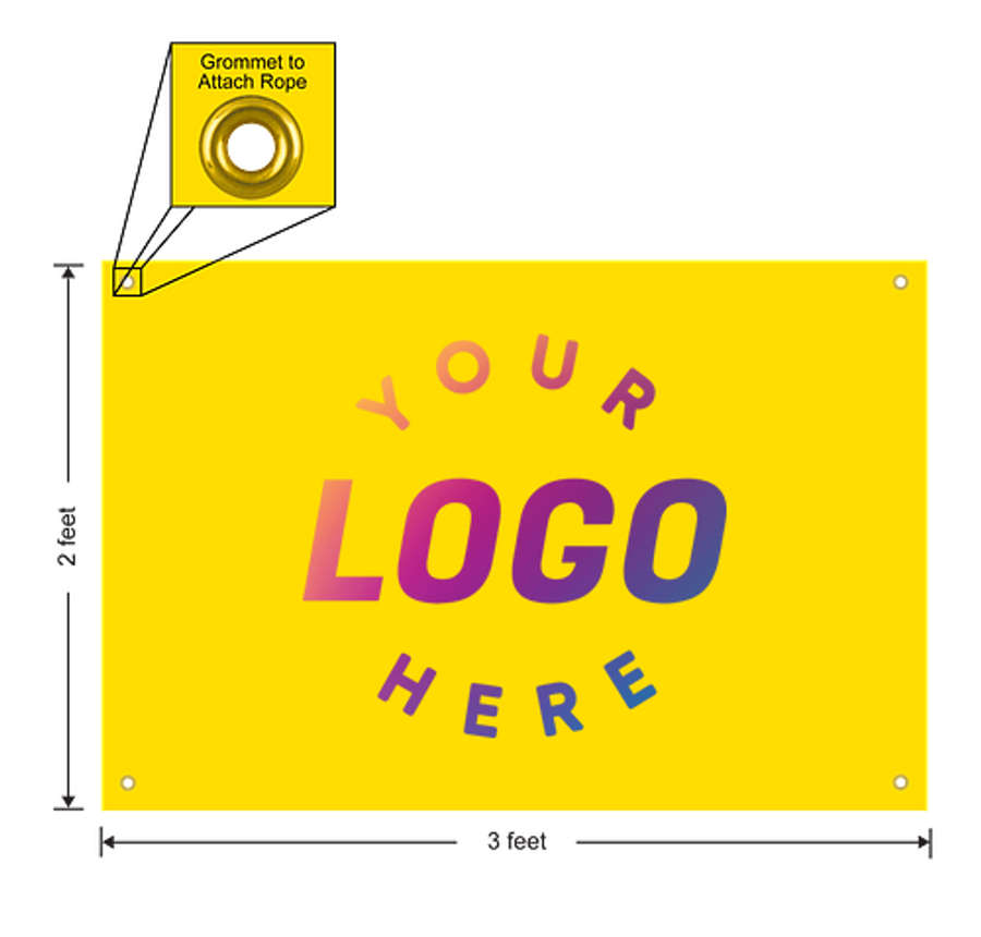 Full Color 3' x 2' Vinyl Banner in Yellow