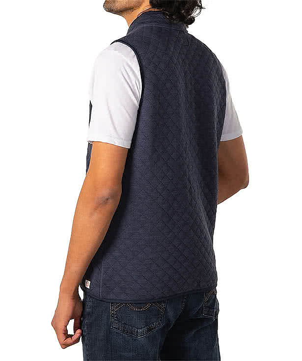 Marine Layer Corbet Quilted Vest - Faux Leather Patch