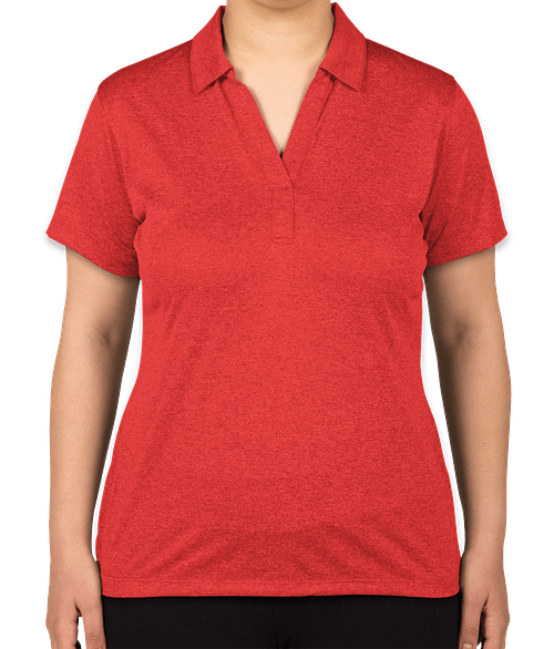 Sport-Tek Women's Heather Contender Performance Polo - Embroidered in Scarlet Heather