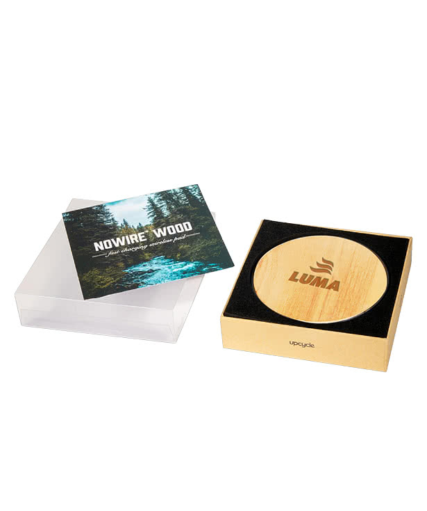 Laser Engraved NoWire Wood 10W Wireless Charging Pad