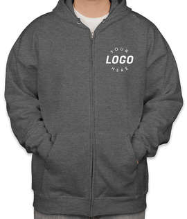 Hanes Ultimate Cotton Heavyweight Zip Hoodie - Color: Charcoal Heather