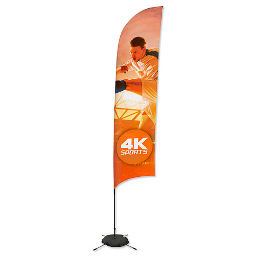 Full Color 13’ Streamline Razor Flag with Cross Base in Maroon