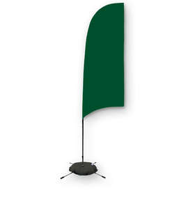 Full Color 9’ Streamline Razor Flag with Cross Base - Color: Forest Green