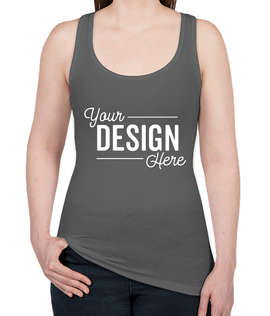 Next Level Women's Slim Fit Jersey Racerback Tank - Color: Dark Grey