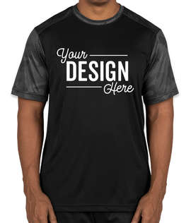 Sport-Tek CamoHex Colorblock Performance Shirt - Color: Black / Iron Grey