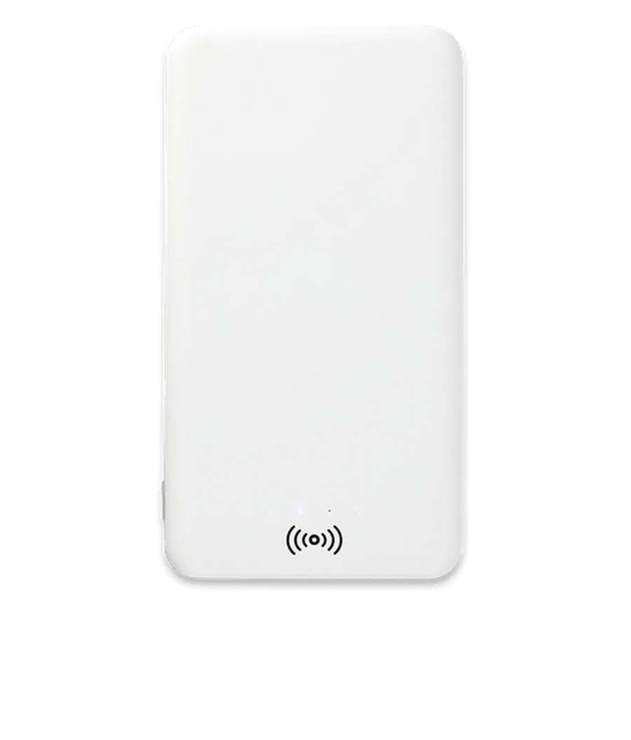 Full Color Axial 4,000 mAh Portable Wireless Power Bank in White