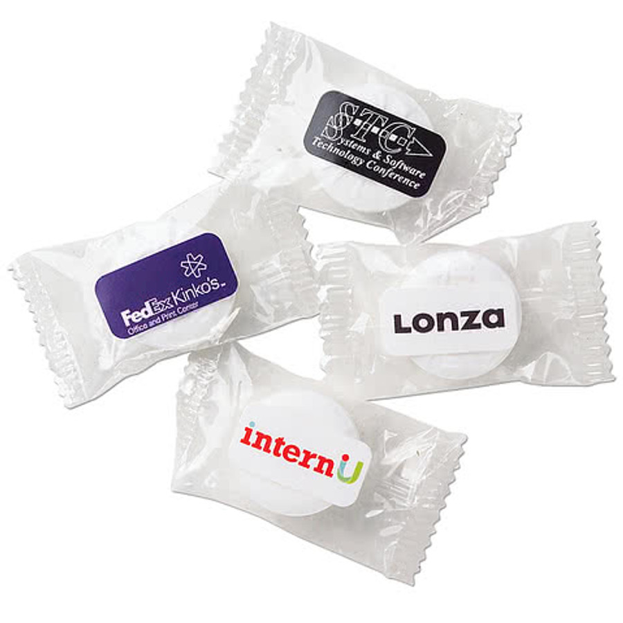 Full Color Individually Wrapped Peppermint Lifesavers in White