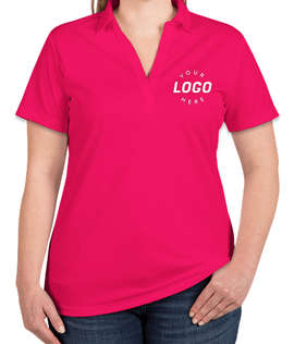 Port Authority Women's Silk Touch Performance Polo - Screen Printed - Color: Pink Raspberry