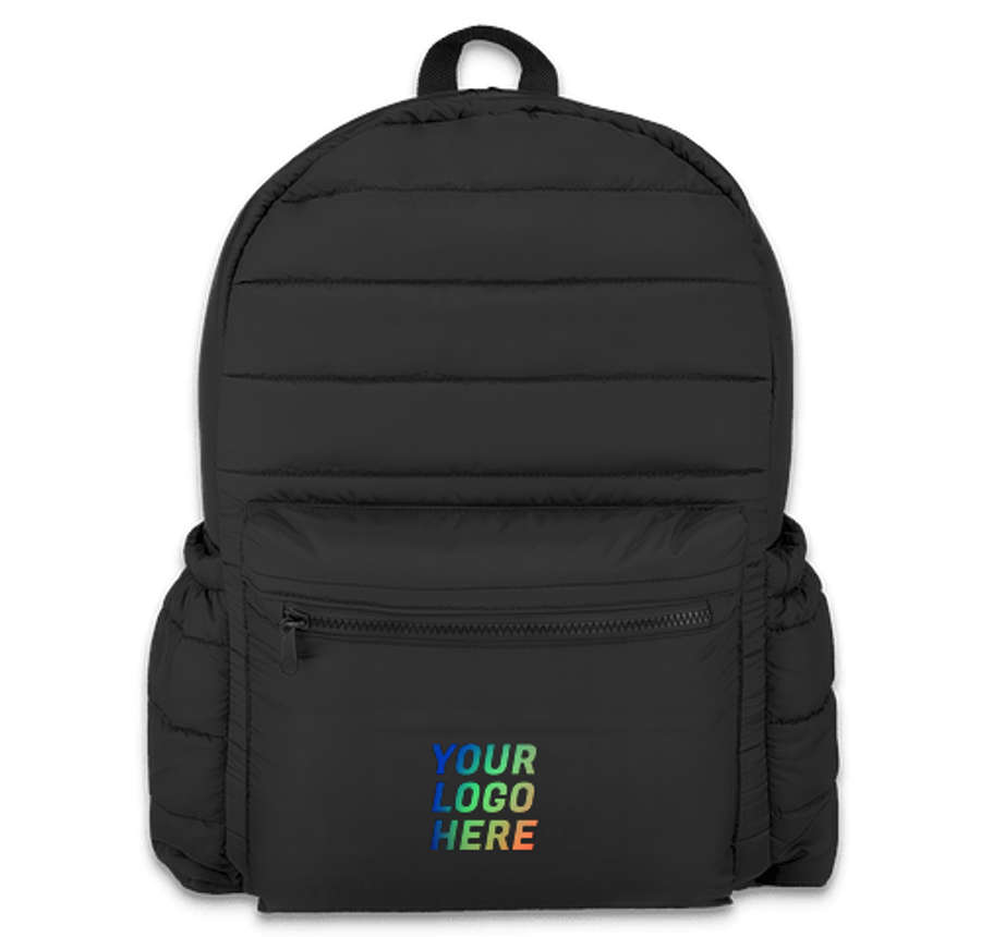 Luxe Puffer Recycled Backpack in BLACK