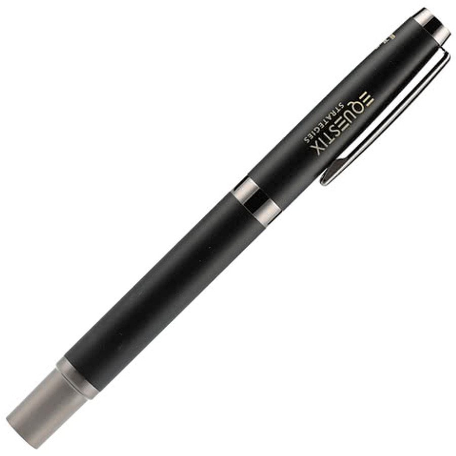 Laser Engraved Recycled Brass Ultra Gel Rollerball Pen (black ink) in Black