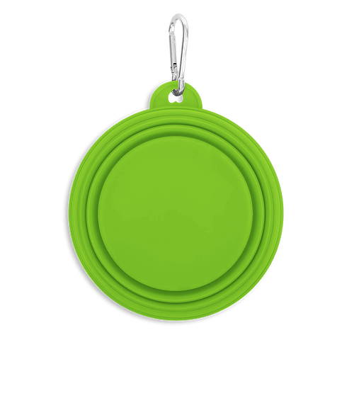 Collapsible Travel Silicone Pet Bowl in Lime Green
