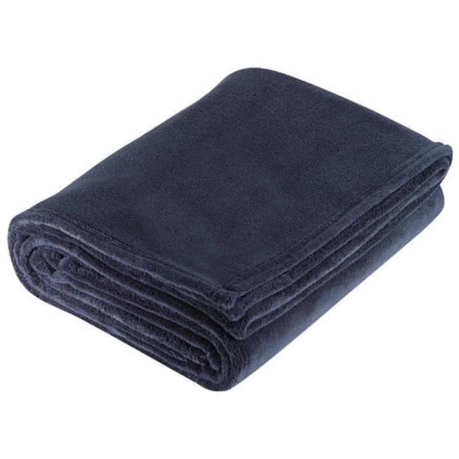 Micro Coral Plush Blanket in Gray