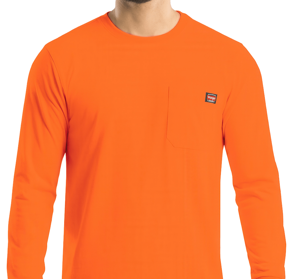 Wrangler Workwear Heavyweight Long Sleeve Pocket T-shirt - Embroidered-default