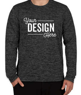 Sport-Tek Electric Heather Long Sleeve Performance Shirt - Color: Grey/ Black Electric